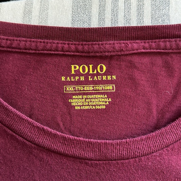 RALPH LAUREN POLO “Polo Bear” long sleeve T-shirt. Wine red. Size XXL. VGUC/EUC - Picture 4 of 8